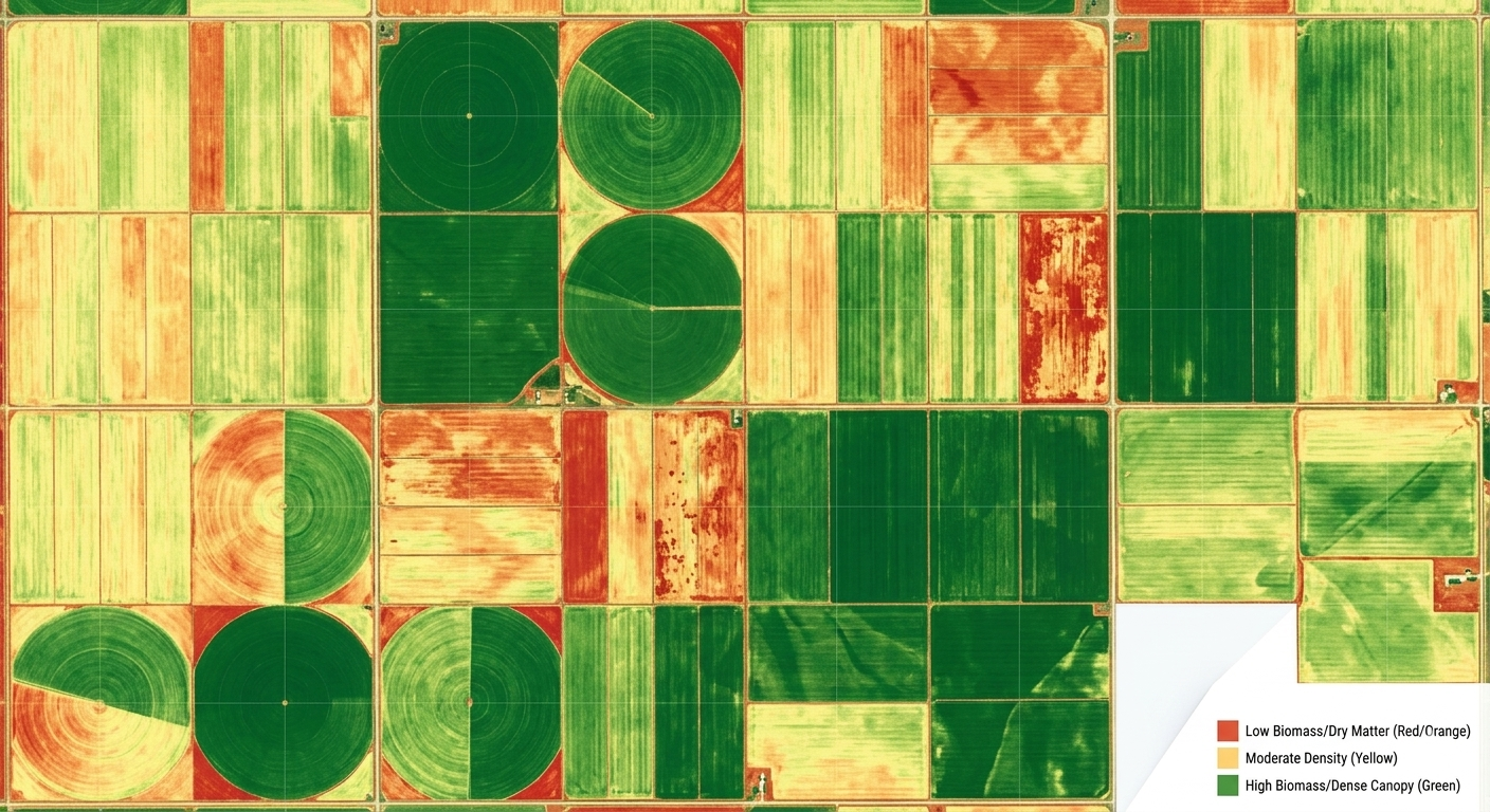Detailed biomass map showing varied vegetation density